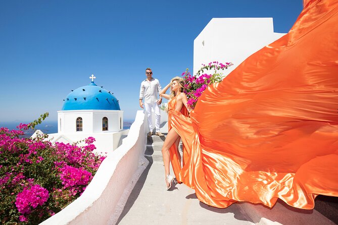 Amazing Flying Dress Photoshoot in Santorini - What you receive after the camera stops