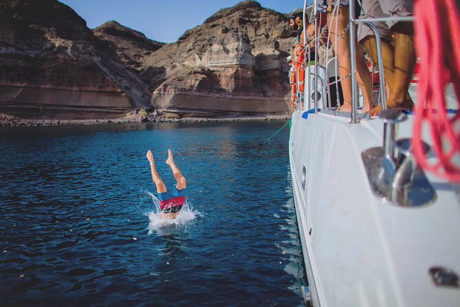 Beautiful Day Catamaran Caldera Cruise incl. Meal & Drinks - Red Beach and the final swim