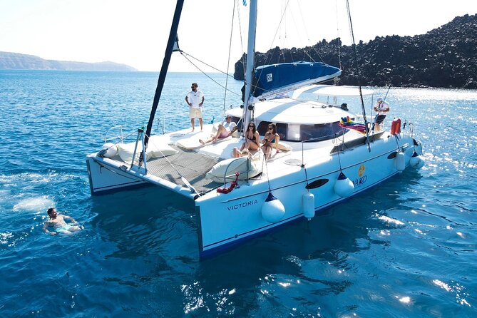 Best of Santorini Private Half-Day Catamaran Cruise with transfer and meal - Fira, Firostefani, and the cliffside towns