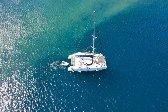 Best of Santorini Private Half-Day Catamaran Cruise with transfer and meal - A meal at sea, not just a snack