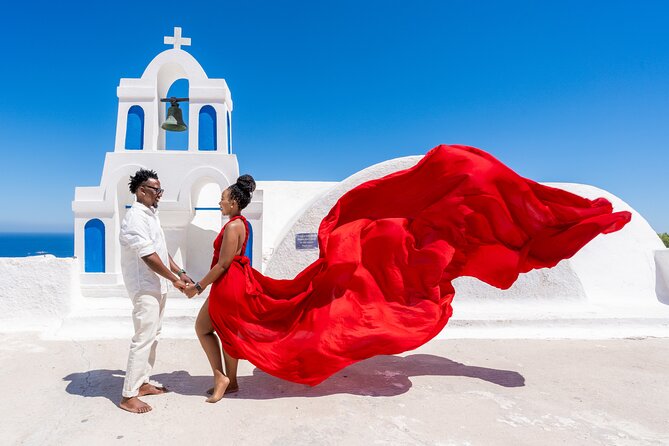 Flying Dress Experience -Private Santorini Photoshoot - Key points to know before booking