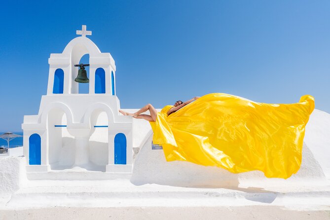 Flying Dress Experience -Private Santorini Photoshoot - Picking a handmade dress from 15 colors