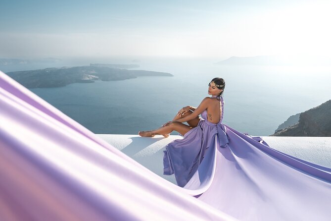 Flying Dress Photoshoot in Santorini by Flying Dress Photo © - Couples, Proposals, and Solo Portraits