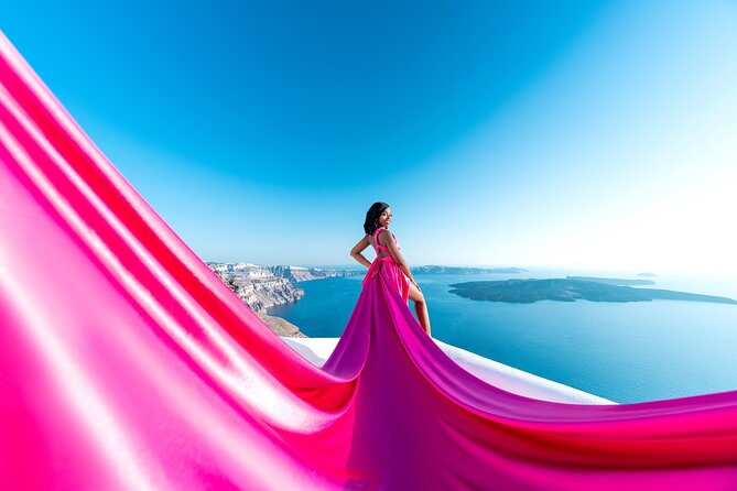 Flying Dress Photoshoot in Santorini by Flying Dress Photo © - What Happens at the Imerovigli Meeting Point