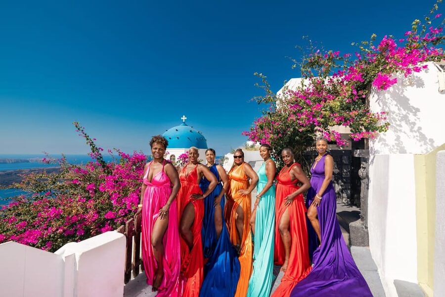 Flying dress Photoshoot in Santorini with Hotel Pickup - What you receive after the session
