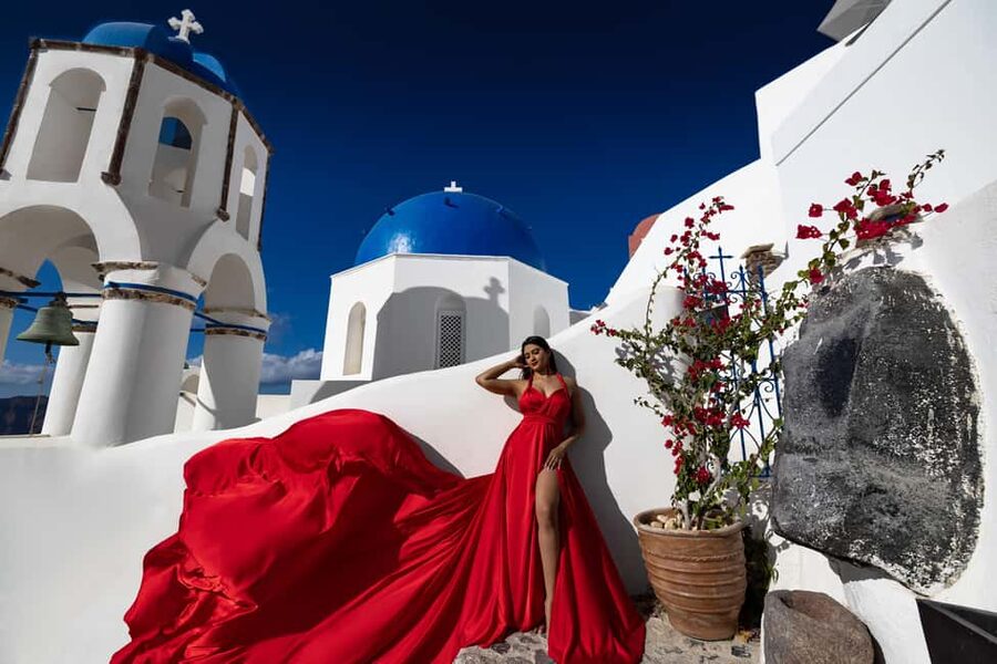Flying Dress Photoshoot Santorini - Is $452 a Fair Price for Two People?