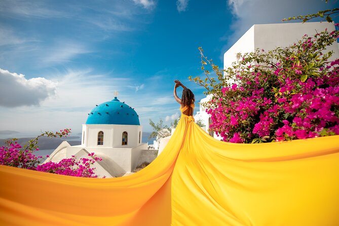 Flying Dress Photoshooting Santorini - Key points to know before you book