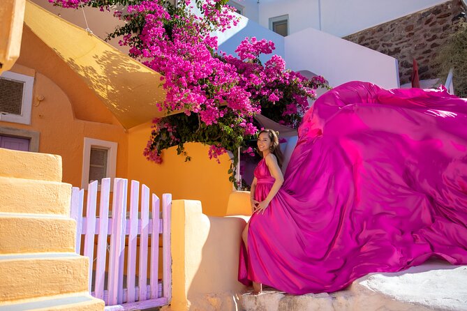 Flying Dress Photoshooting Santorini - The digital gallery arrives within seven days