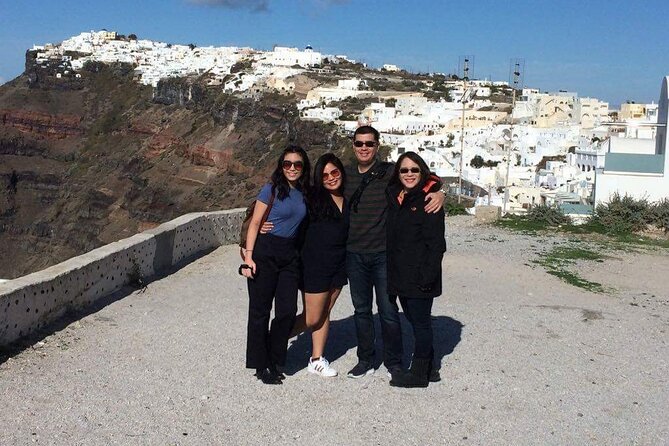 Full Day Private Tour to Santorini - Perissa and Red Beach: volcanic shores with limited swim time