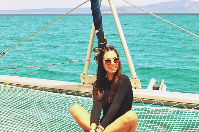 Full Day Santorini Catamaran Private Cruise with meal and transfer - Palea Kameni shows the caldera at its wildest