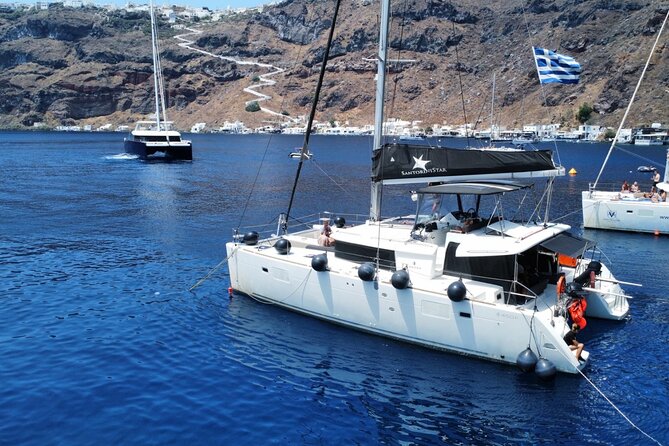 Half Day Premium Catamaran Cruise in Santorini including Oia - The volcano and its warm waters
