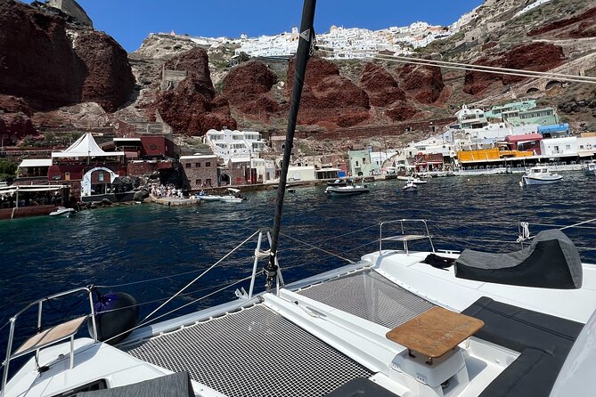 Half-Day Tailor-made Private Catamaran Cruise in Santorini - Red Beach: 20 minutes of volcanic color