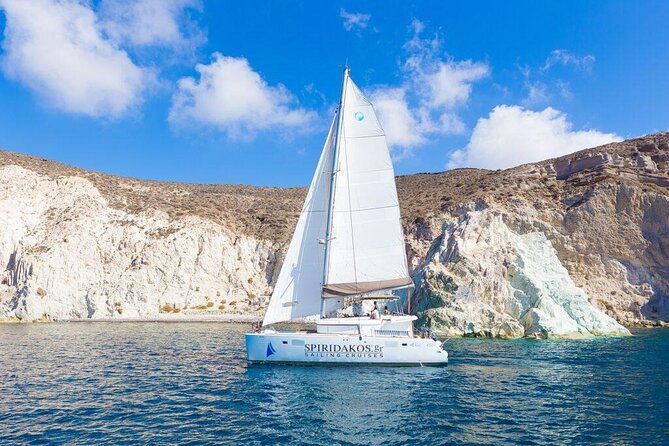 Luxury Small-Group Catamaran Cruise with BBQ, Open bar & Transfer - Why the water gives you Santorini’s best angles