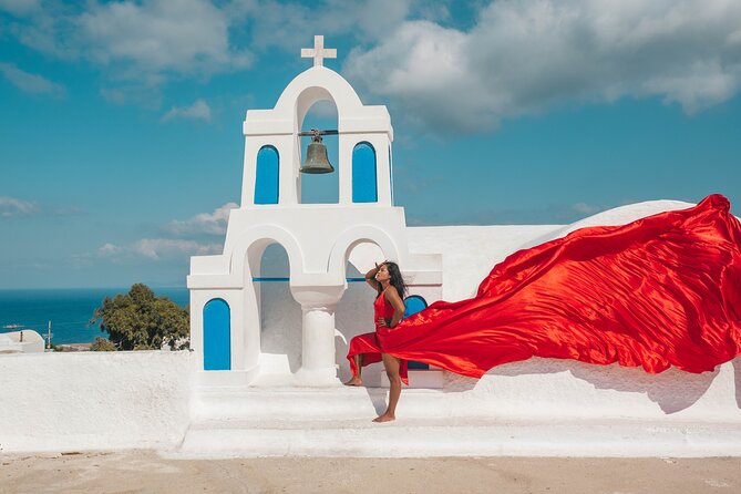 Oia Flying Dress Photoshoot Santorini - Booking value at $342.45 for two