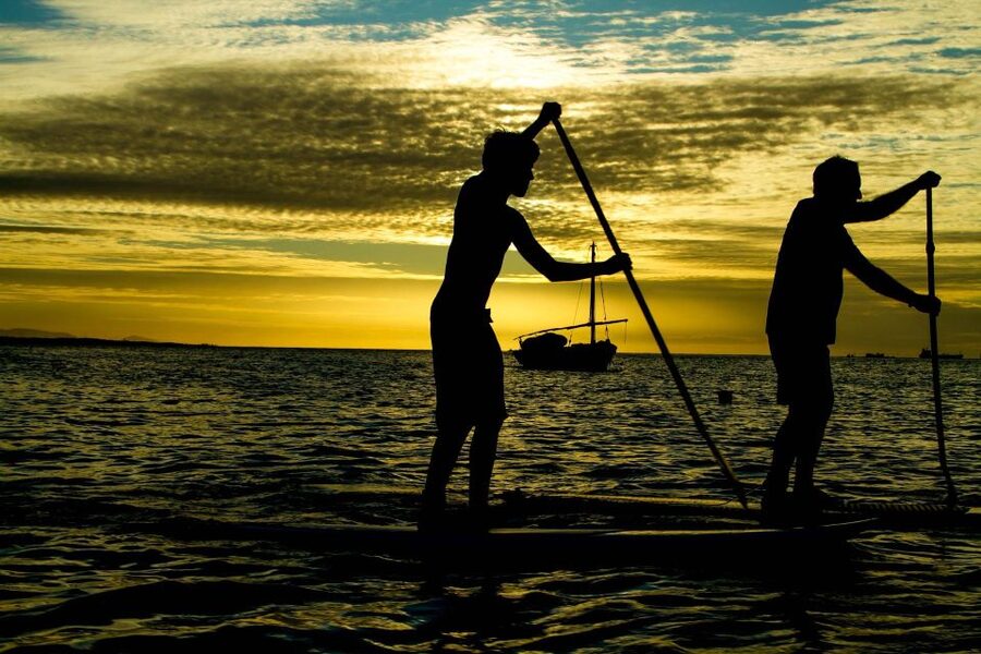 Paddle Board Rental: Glide on the Water with Ease - Getting comfortable before leaving shore