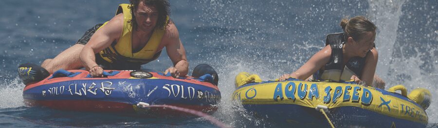 Perissa: Santorini Jet Skiing, Tubing, and Kayaking Package - Ten minutes of wave tubing