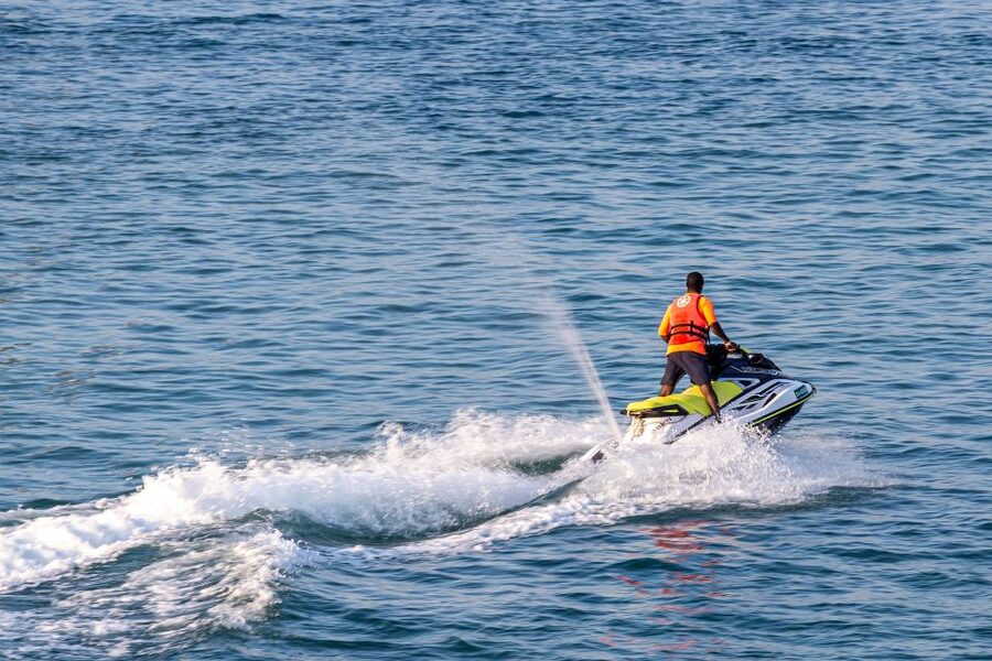 Perivolos: Private South Coast Discovery on a Jet Ski - Kambia, White Beach, and the changing volcanic colors