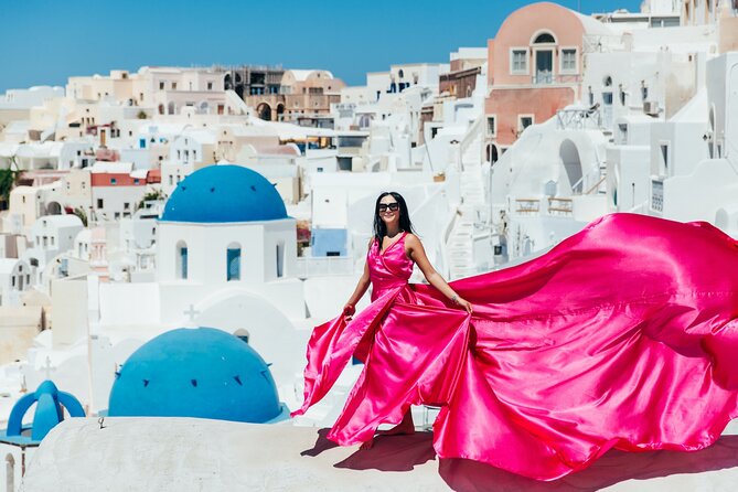 Photoshoot in Flying Dresses in Santorini - How the photography works