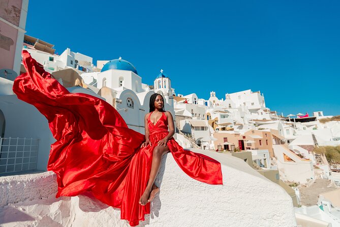 Photoshoot in Flying Dresses in Santorini - Price and what you actually receive