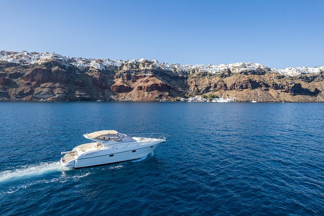 Private all included yacht Tour in Santorini - Fira, Firostefani, Imerovigli, and the Old Port from below