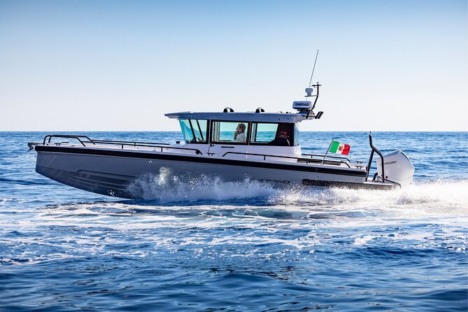 Private Axopar 37 MotorYacht Cruise in Santorini w/ Snack & Drink - Price, group size, and real value