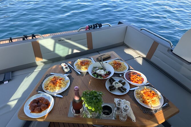 Private Caldera Cruise with Motor Yacht in Santorini - Thirassia, cliffs, and lunch on the boat