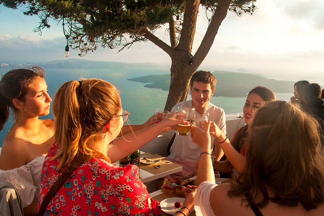Private Captivating Santorini Highlights Tour inc. tastings - Pyrgos brings food, beer, and a medieval castle