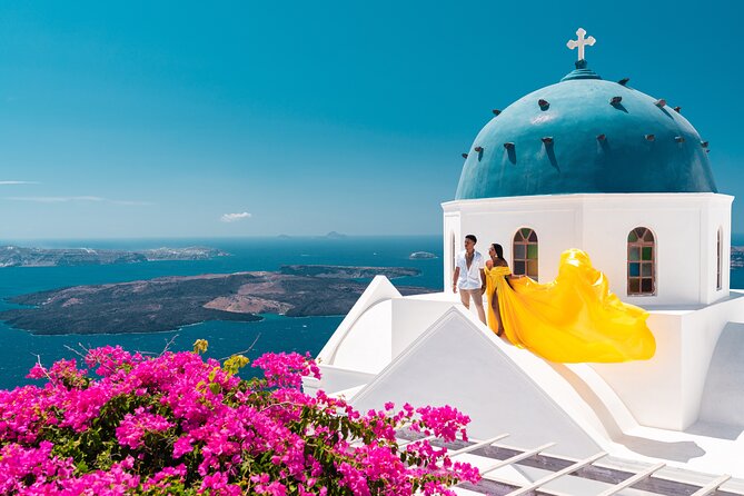 Private Flying Dress Photoshoot in Santorini - Choosing the included dress