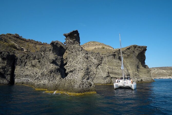 Private Luxury Santorini Catamaran Cruise with Port Pickup - Pickup from hotels, villas, the airport, and cruise ships