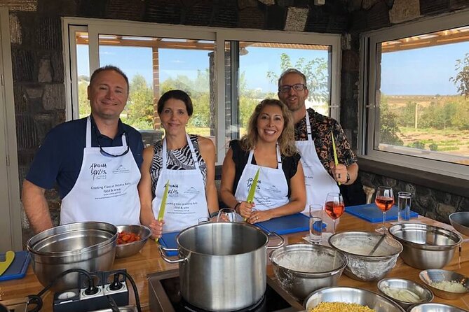 Private Santorini Cooking Class & Wine Tasting Tour - Santo Winery and the caldera view