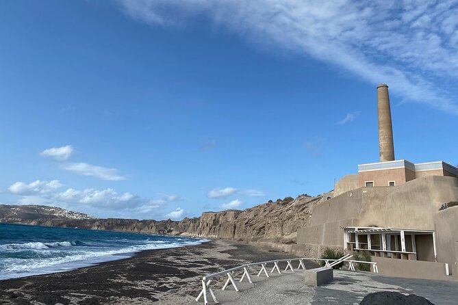 Private Santorini Highlights Tour – Scenic Views & Local Insight - Vlychada shows Santorini’s darker shoreline
