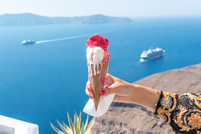 Private Santorini Villages Morning Walking Tour inc. tastings - Firostefani adds alleys, bougainvillea, and ice cream