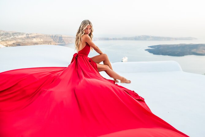 Professional Flying Dress Photoshoot In Santorini - How the photography feels in practice