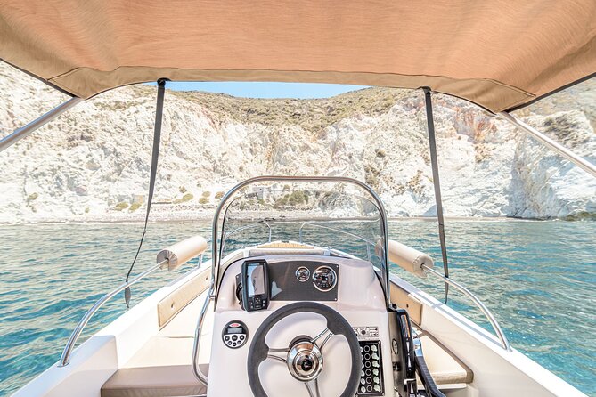 Rent a Boat in Santorini with Free License - Taking the helm from Vlichada