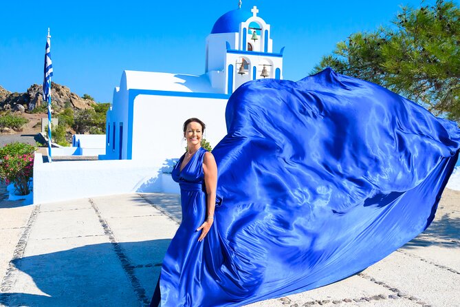 Santorini 2h Private Flying Dress Photoshoot with Transportation - Imerovigli: caldera views with more room to work
