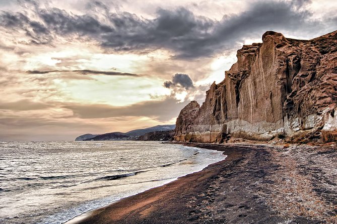 Santorini: 6hr Private Tour with Olive Oil, Beer or Wine Tasting - Vlychada shows Santorini’s rougher coast