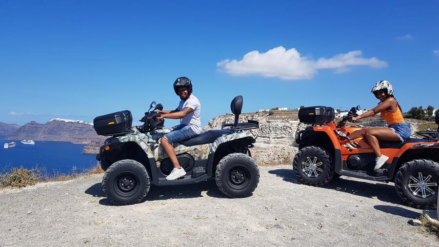 Santorini: ATV guided tour around the South of the island - Pyrgos offers the most traditional village stop