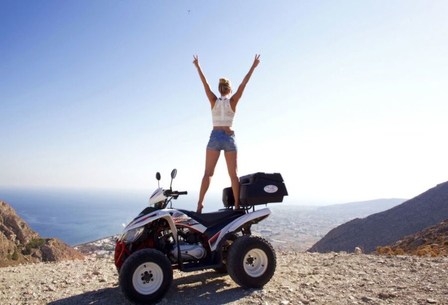Santorini: ATV-Quad Experience - Windmills, vineyards, and the road to Megalochori
