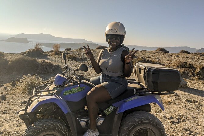 Santorini ATV Quad off-road Tour: Perfect for Cruise Passengers - Emporio windmills and the castle view