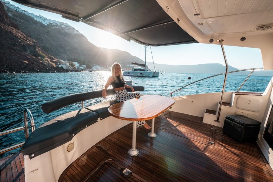 Santorini: Caldera Private Power Catamaran Cruise - What to bring and what to leave behind