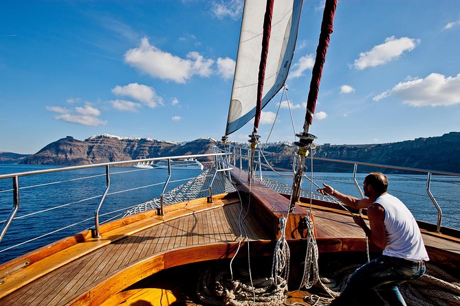 Santorini Caldera Sunset Sailing Cruise with Dinner and Wine - What the price includes, and what it does not
