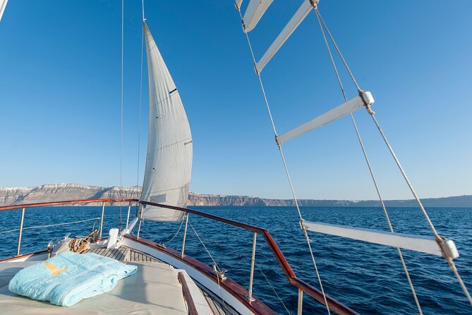 Santorini Caldera Sunset Traditional Cruise with Meal and Drinks - The volcano is a view, not a hike