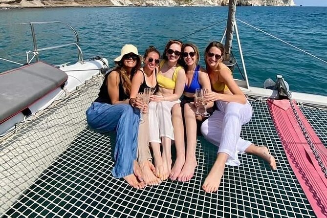 Santorini Catamaran Cruise – 5-Hour Private Sailing Experience - Red Beach, your first swim stop