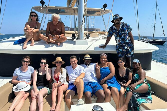 Santorini Catamaran Cruise: with Lunch, BBQ, Open Bar, Transfers - Mesa Pigadia combines swimming with lunch