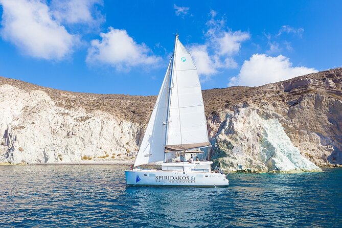 Santorini Classic Catamaran Cruise with BBQ, Drinks and Transfers - Why seeing Santorini from the water matters