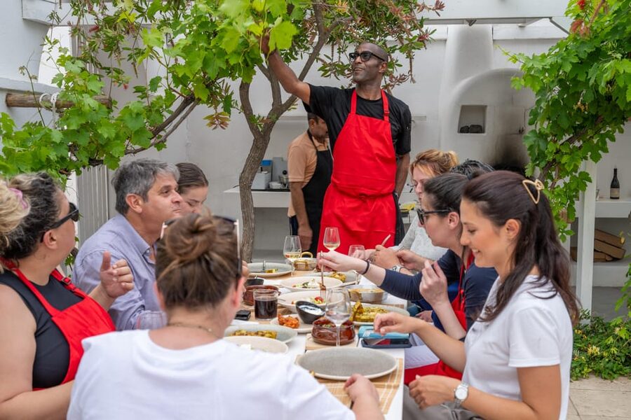 Santorini: Cooking Class with Lunch and Wine Tasting - Transport, meeting details, and timing