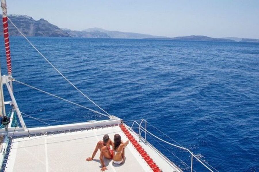 Santorini: Dream Catcher 5-hour Sailing Trip in the Caldera - The hot springs and volcanic islands