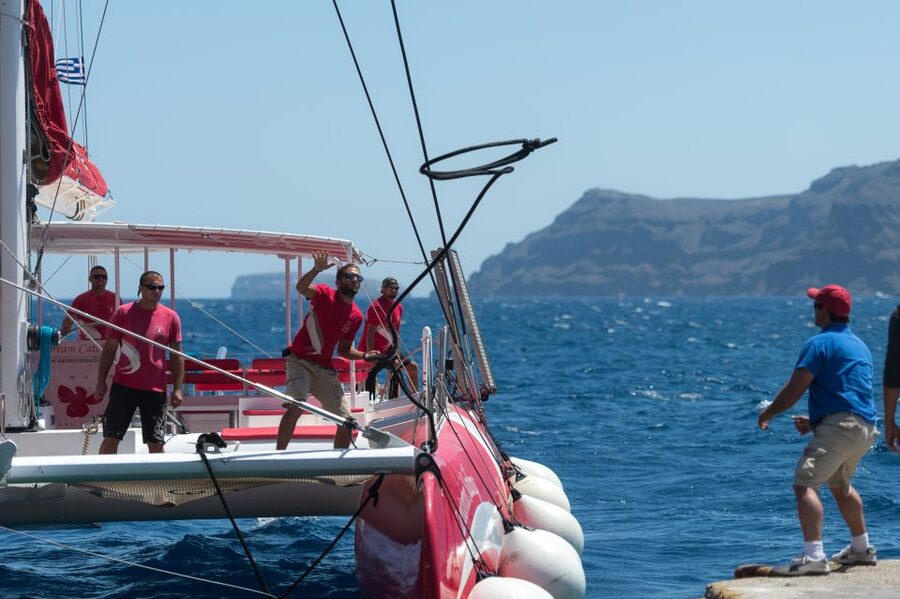 Santorini: Dream Catcher 5-hour Sailing Trip in the Caldera - The return to Vlihada Marina