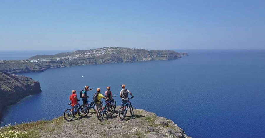 Santorini: Electric Mountain Bike Adventure - Riding the old paths toward Emporeio