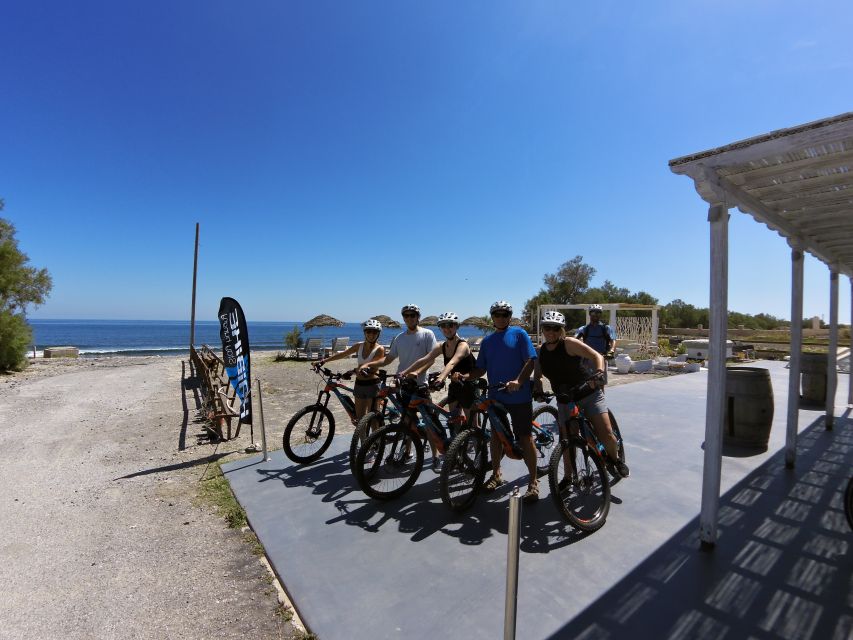 Santorini: Electric Mountain Bike Adventure - Returning through Vlichada Port to the beach